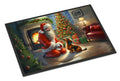 Dachshund and Santa Claus Doormat Indoor Outdoor 24H X 36W Front Door Mat Rugs for Entryway, Non Slip Washable Low Pile,