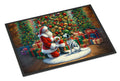 Dalmatian and Santa Claus Doormat Indoor Outdoor 24H X 36W Front Door Mat Rugs for Entryway, Non Slip Washable Low Pile,