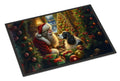 English Springer Spaniel and Santa Claus Doormat Indoor Outdoor 18H X 27W Front Door Mat Rugs for Entryway, Non Slip Washable