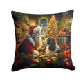 English Springer Spaniel and Santa Claus Decorative Throw Pillow 18x18 Indoor Outdoor Accent Cushion, Fabric Cover with Insert for Sofa, Bed, Porch & Living Room