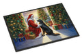 Flat-Coated Retriever and Santa Claus Doormat Indoor Outdoor 24H X 36W Front Door Mat Rugs for Entryway, Non Slip Washable Low Pile,