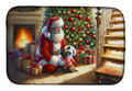 French Bulldog and Santa Claus Dish Drying Mat Absorbent Dish Drying Mat Pad for Kitchen Counter Dish Drainer Mat for Countertop, 14 x 21", Multicolor