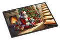 French Bulldog and Santa Claus Doormat Indoor Outdoor 24H X 36W Front Door Mat Rugs for Entryway, Non Slip Washable Low Pile,