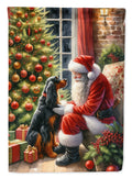 Gordon Setter and Santa Claus House Flag 28x40 Porch Sleeve Pole Decorative Outside Yard Banner Artwork Wall Hanging, Polyester