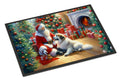 Great Pyrenees and Santa Claus Doormat Indoor Outdoor 24H X 36W Front Door Mat Rugs for Entryway, Non Slip Washable Low Pile,