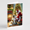 Great Pyrenees and Santa Claus Greeting Cards Pack of 8 Blank Cards with Envelopes Whimsical A7 Size 5x7
