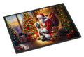Havanese and Santa Claus Doormat Indoor Outdoor 24H X 36W Front Door Mat Rugs for Entryway, Non Slip Washable Low Pile,