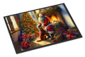 Irish Setter and Santa Claus Doormat Indoor Outdoor 24H X 36W Front Door Mat Rugs for Entryway, Non Slip Washable Low Pile,