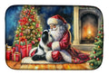 Japanese Chin and Santa Claus Dish Drying Mat Absorbent Dish Drying Mat Pad for Kitchen Counter Dish Drainer Mat for Countertop, 14 x 21", Multicolor