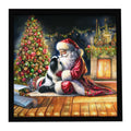 Japanese Chin and Santa Claus Framed Metal Print Bathroom, Kitchen, Office, Home Decor Wall Art Ready to Hang, Square, 8X8