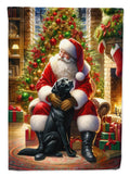 Labrador Retriever and Santa Claus House Flag 28x40 Porch Sleeve Pole Decorative Outside Yard Banner Artwork Wall Hanging, Polyester