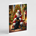 Labrador Retriever and Santa Claus Greeting Cards Pack of 8 Blank Cards with Envelopes Whimsical A7 Size 5x7