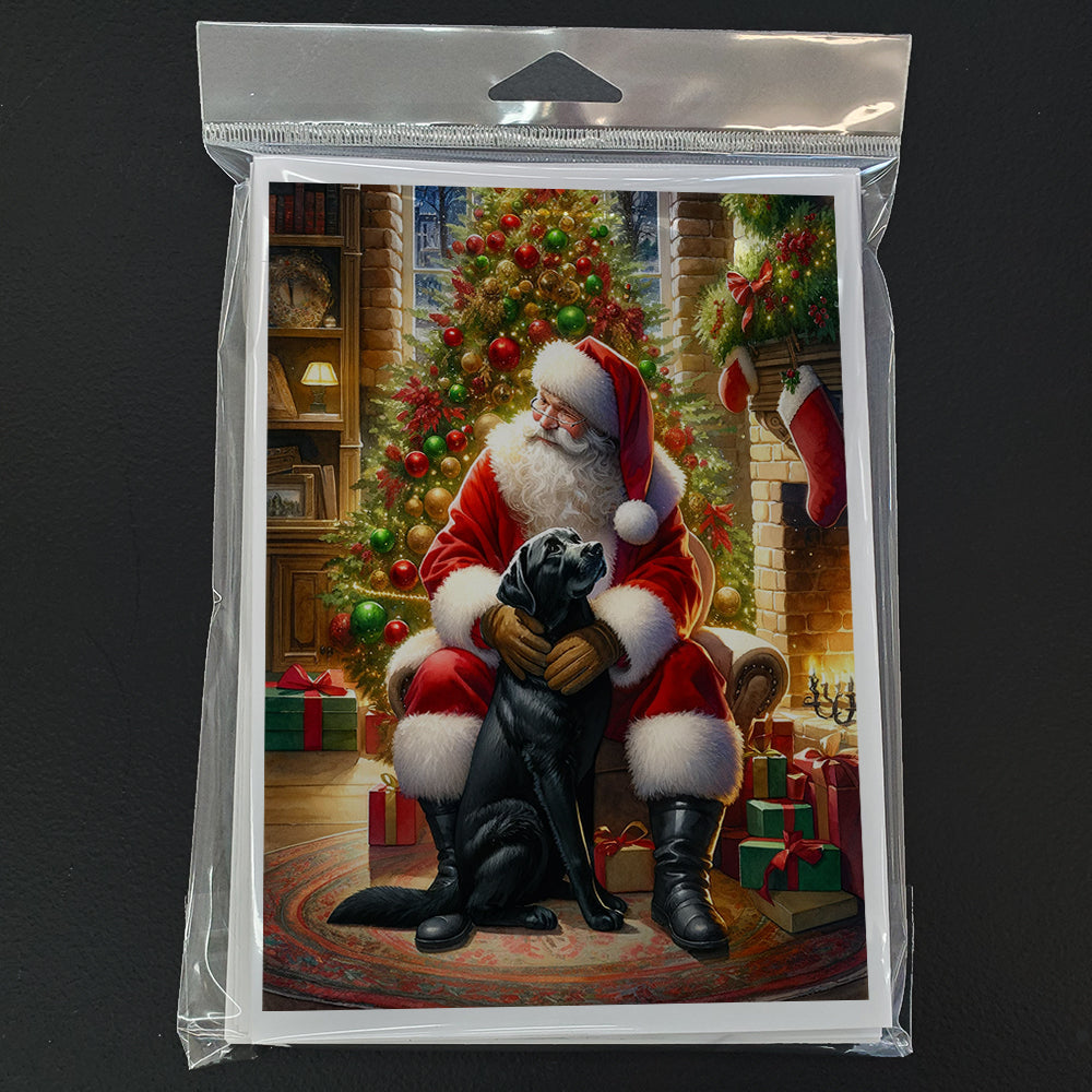 Labrador Retriever and Santa Claus Greeting Cards Pack of 8 Blank Cards with Envelopes Whimsical A7 Size 5x7
