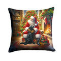 Labrador Retriever and Santa Claus Decorative Throw Pillow 18x18 Indoor Outdoor Accent Cushion, Fabric Cover with Insert for Sofa, Bed, Porch & Living Room