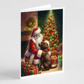 Labrador Retriever and Santa Claus Greeting Cards Pack of 8 Blank Cards with Envelopes Whimsical A7 Size 5x7