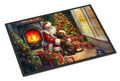 Labrador Retriever and Santa Claus Doormat Indoor Outdoor 18H X 27W Front Door Mat Rugs for Entryway, Non Slip Washable