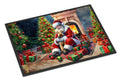 Lakeland Terrier and Santa Claus Doormat Indoor Outdoor 18H X 27W Front Door Mat Rugs for Entryway, Non Slip Washable