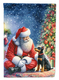 Manchester Terrier and Santa Claus House Flag 28x40 Porch Sleeve Pole Decorative Outside Yard Banner Artwork Wall Hanging, Polyester
