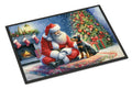 Manchester Terrier and Santa Claus Doormat Indoor Outdoor 24H X 36W Front Door Mat Rugs for Entryway, Non Slip Washable Low Pile,
