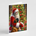 Mastiff and Santa Claus Greeting Cards Pack of 8 Blank Cards with Envelopes Whimsical A7 Size 5x7
