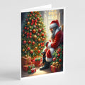 Miniature Pinscher and Santa Claus Greeting Cards Pack of 8 Blank Cards with Envelopes Whimsical A7 Size 5x7