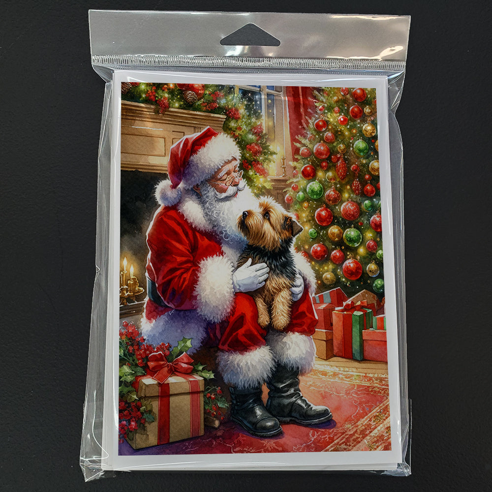 Norfolk Terrier and Santa Claus Greeting Cards Pack of 8 Blank Cards with Envelopes Whimsical A7 Size 5x7