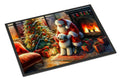 Old English Sheepdog and Santa Claus Doormat Indoor Outdoor 18H X 27W Front Door Mat Rugs for Entryway, Non Slip Washable
