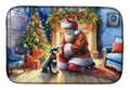 Schnauzer and Santa Claus Dish Drying Mat Absorbent Dish Drying Mat Pad for Kitchen Counter Dish Drainer Mat for Countertop, 14 x 21", Multicolor