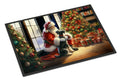 Schnauzer and Santa Claus Doormat Indoor Outdoor 24H X 36W Front Door Mat Rugs for Entryway, Non Slip Washable Low Pile,