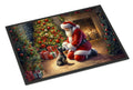 Scottish Terrier and Santa Claus Doormat Indoor Outdoor 18H X 27W Front Door Mat Rugs for Entryway, Non Slip Washable