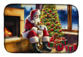 Shiba Inu and Santa Claus Dish Drying Mat Absorbent Dish Drying Mat Pad for Kitchen Counter Dish Drainer Mat for Countertop, 14 x 21", Multicolor