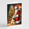 Wheaten Terrier and Santa Claus Greeting Cards Pack of 8 Blank Cards with Envelopes Whimsical A7 Size 5x7