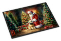 Wheaten Terrier and Santa Claus Doormat Indoor Outdoor 24H X 36W Front Door Mat Rugs for Entryway, Non Slip Washable Low Pile,