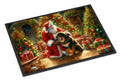 Tibetan Mastiff and Santa Claus Doormat Indoor Outdoor 24H X 36W Front Door Mat Rugs for Entryway, Non Slip Washable Low Pile,