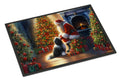 Tibetan Terrier and Santa Claus Doormat Indoor Outdoor 24H X 36W Front Door Mat Rugs for Entryway, Non Slip Washable Low Pile,