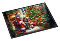 Weimaraner and Santa Claus Doormat Indoor Outdoor 18H X 27W Front Door Mat Rugs for Entryway, Non Slip Washable