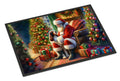 Welsh Springer Spaniel and Santa Claus Doormat Indoor Outdoor 24H X 36W Front Door Mat Rugs for Entryway, Non Slip Washable Low Pile,