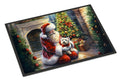 Westie and Santa Claus Doormat Indoor Outdoor 18H X 27W Front Door Mat Rugs for Entryway, Non Slip Washable