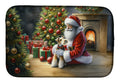 Fox Terrier and Santa Claus Dish Drying Mat Absorbent Dish Drying Mat Pad for Kitchen Counter Dish Drainer Mat for Countertop, 14 x 21", Multicolor