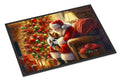 Yorkshire Terrier Yorkie and Santa Claus Doormat Indoor Outdoor 24H X 36W Front Door Mat Rugs for Entryway, Non Slip Washable Low Pile,