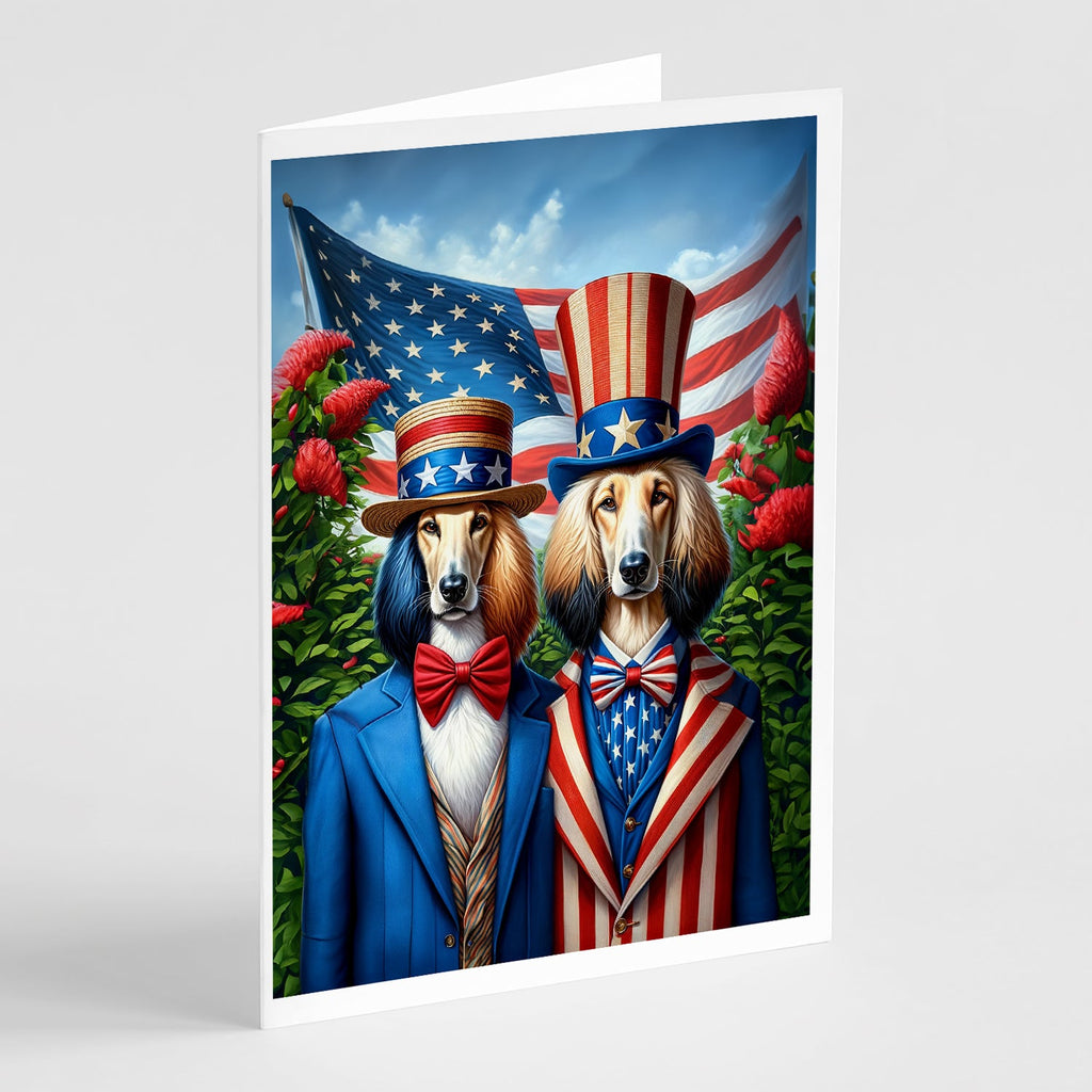 All American Afghan Hound Greeting Cards Pack of 8 Blank Cards with Envelopes Whimsical A7 Size 5x7