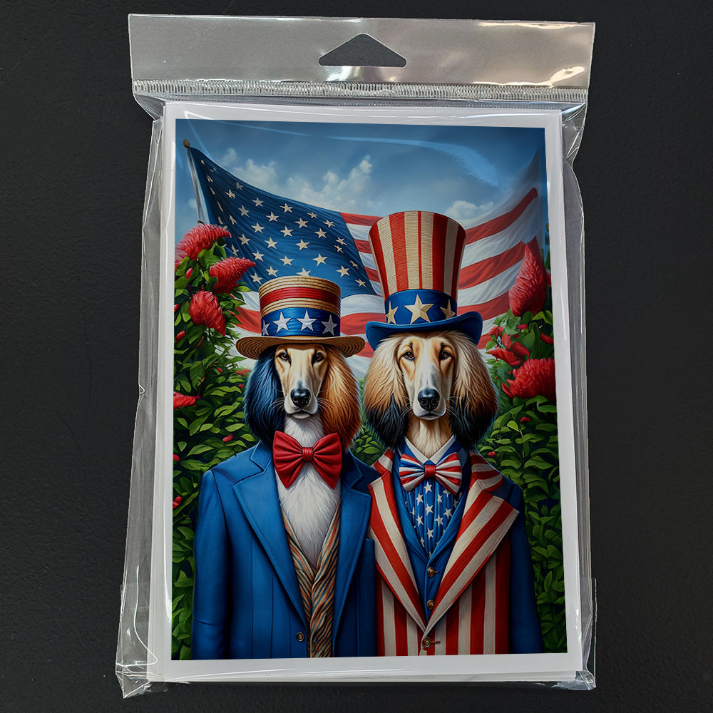 All American Afghan Hound Greeting Cards Pack of 8 Blank Cards with Envelopes Whimsical A7 Size 5x7