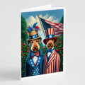All American Airedale Terrier Greeting Cards Pack of 8 Blank Cards with Envelopes Whimsical A7 Size 5x7