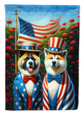All American Akita House Flag 28x40 Porch Sleeve Pole Decorative Outside Yard Banner Artwork Wall Hanging, Polyester