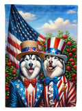 All American Alaskan Malamute House Flag 28x40 Porch Sleeve Pole Decorative Outside Yard Banner Artwork Wall Hanging, Polyester