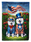 All American American Eskimo House Flag 28x40 Porch Sleeve Pole Decorative Outside Yard Banner Artwork Wall Hanging, Polyester