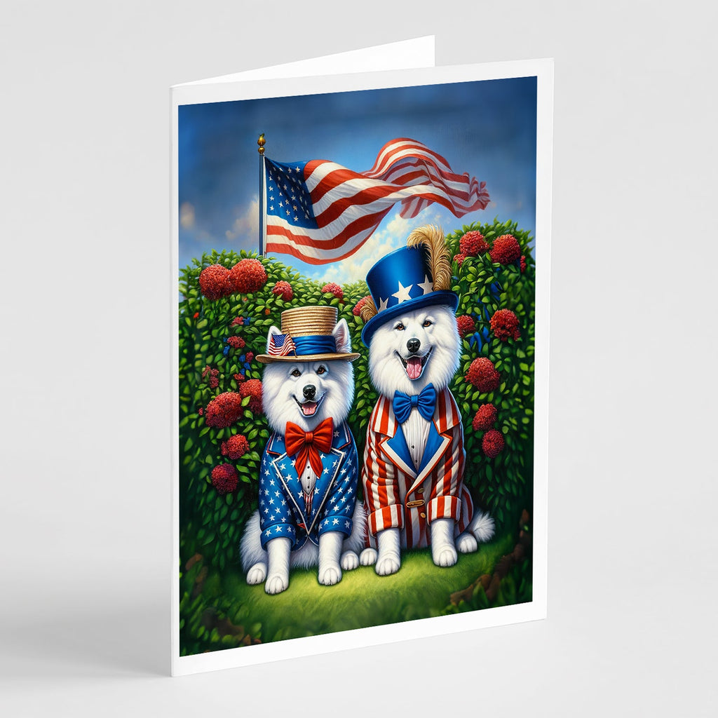 All American American Eskimo Greeting Cards Pack of 8 Blank Cards with Envelopes Whimsical A7 Size 5x7