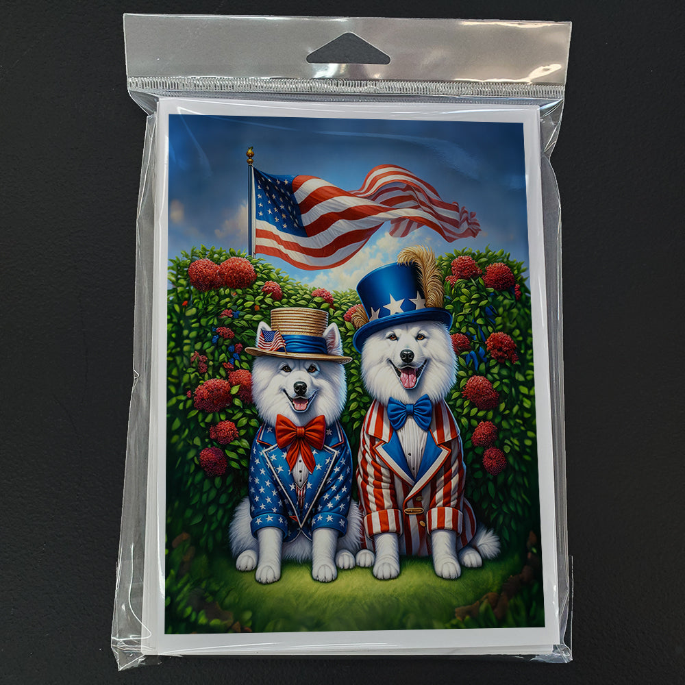 All American American Eskimo Greeting Cards Pack of 8 Blank Cards with Envelopes Whimsical A7 Size 5x7