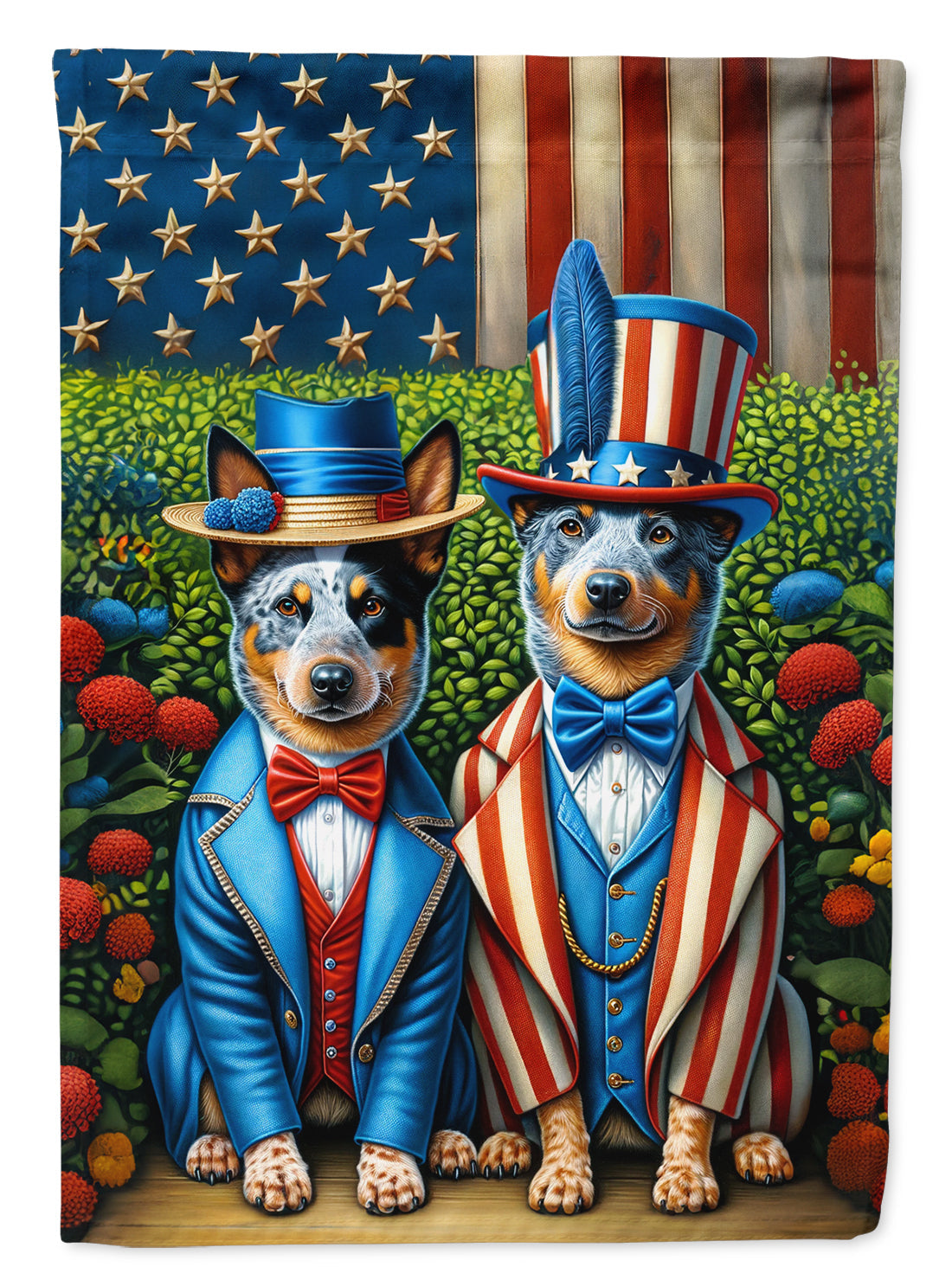 All American Australian Cattle Dog House Flag 28x40 Porch Sleeve Pole Decorative Outside Yard Banner Artwork Wall Hanging, Polyester