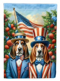 All American Basset Hound House Flag 28x40 Porch Sleeve Pole Decorative Outside Yard Banner Artwork Wall Hanging, Polyester